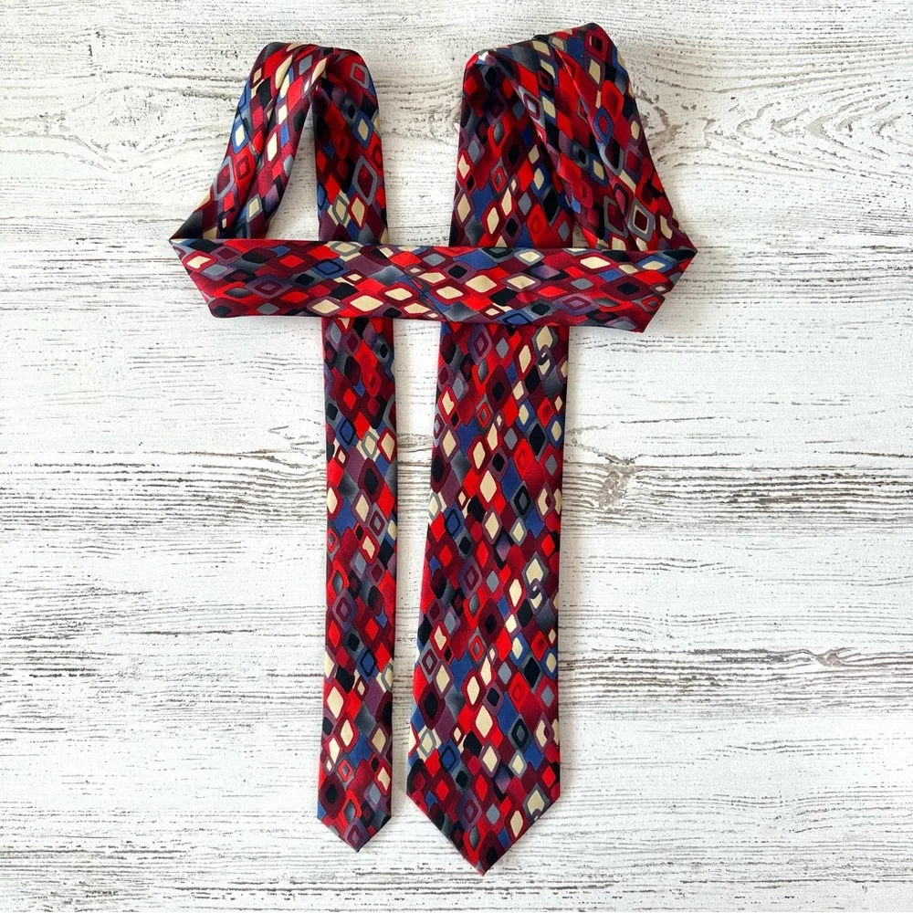 GARCIA Lady with Argyle Socks Collection 58 Tie Red Blue Tan Purple Black